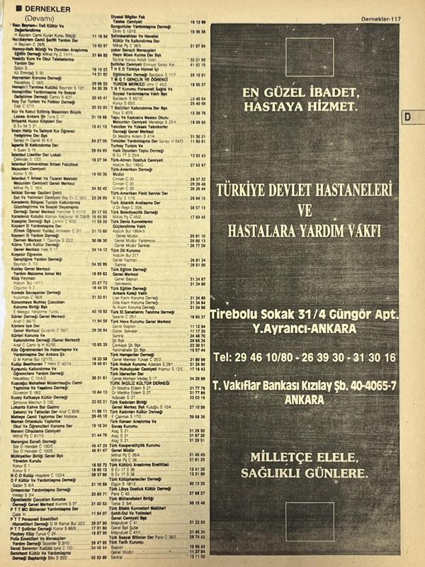 Ankara 1986 Meslek Reklam İlanı Efemera S117 - Image 1