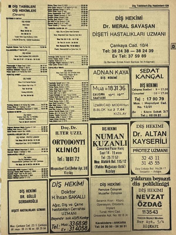 Ankara 1986 Meslek Reklam İlanı Efemera S129 - Image 1