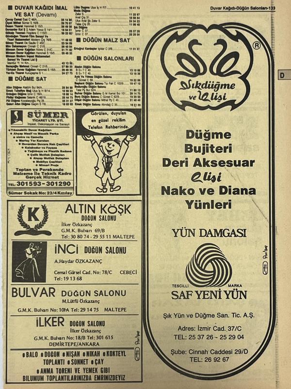 Ankara 1986 Meslek Reklam İlanı Efemera S133 - Image 1