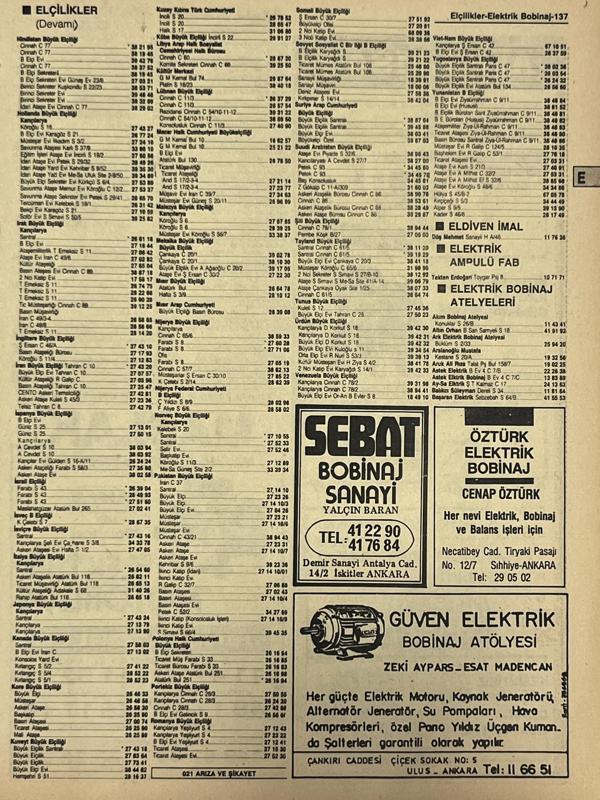 Ankara 1986 Meslek Reklam İlanı Efemera S137 - Image 1