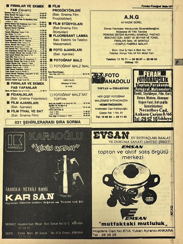 Ankara 1986 Meslek Reklam İlanı Efemera S157 - Image 1