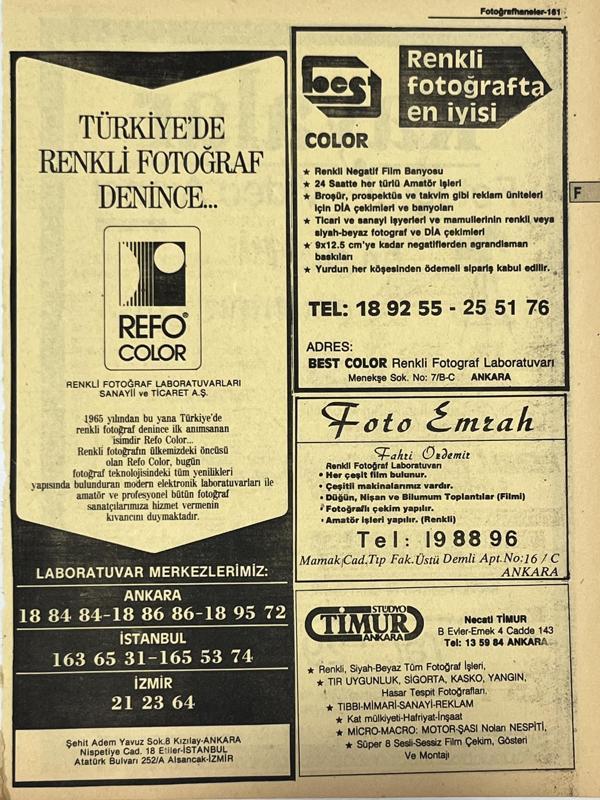 Ankara 1986 Meslek Reklam İlanı Efemera S161 - Image 1