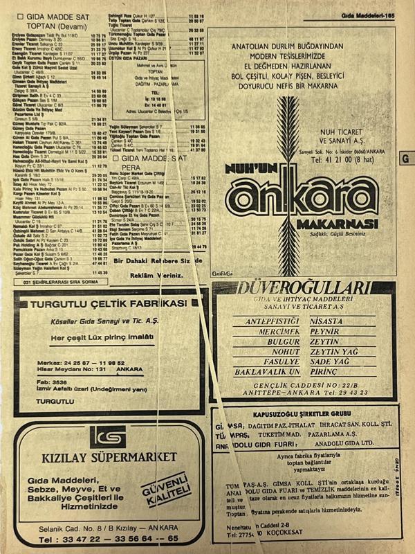 Ankara 1986 Meslek Reklam İlanı Efemera S165 - Image 1
