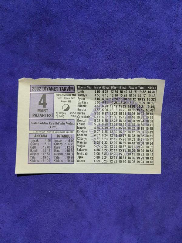 4 Mart 2002 Takvim Yaprağı - Nostalji Koleksiyonluk Takvim Yaprağı  - Image 1