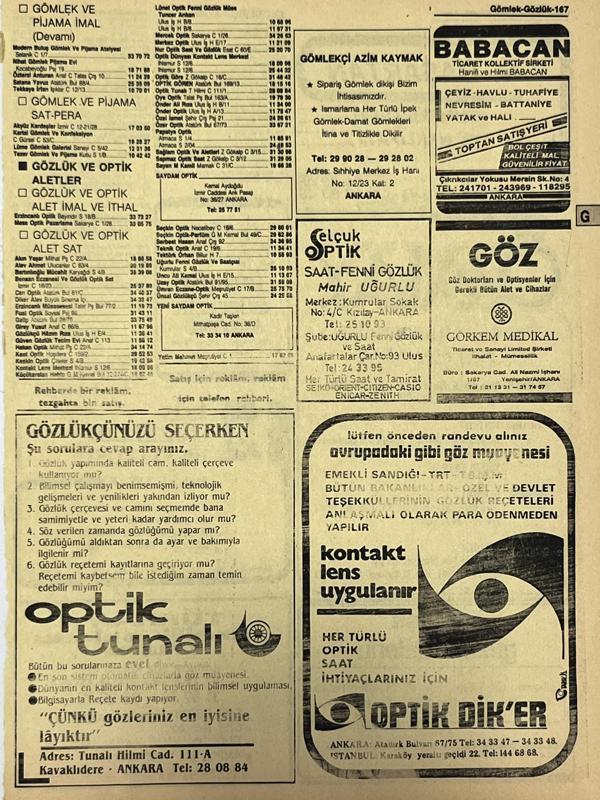 Ankara 1986 Meslek Reklam İlanı Efemera S167 - Image 1