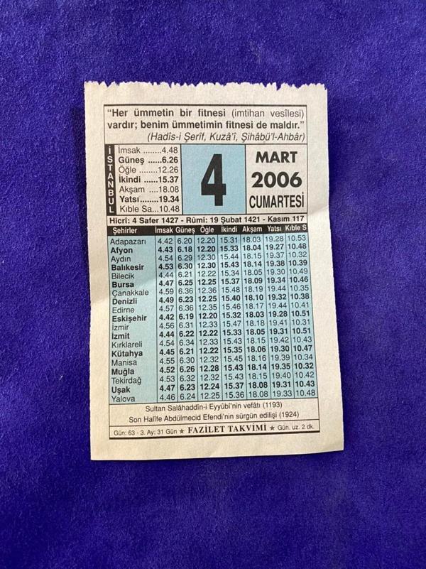 4 Mart 2006 Takvim Yaprağı - Nostalji Koleksiyonluk Takvim Yaprağı - Image 1