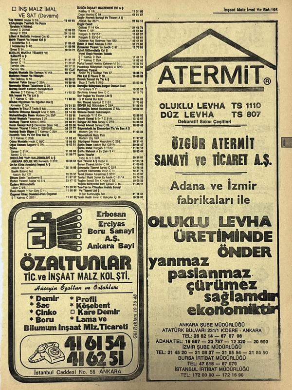 Ankara 1986 Meslek Reklam İlanı Efemera S195 - Image 1