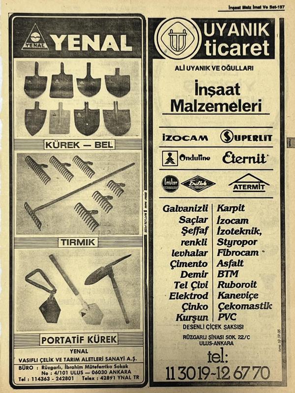 Ankara 1986 Meslek Reklam İlanı Efemera S197 - Image 1