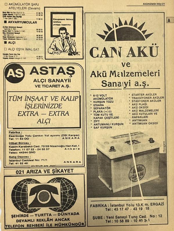 Ankara 1986 Meslek Reklam İlanı Efemera S21 - Image 1