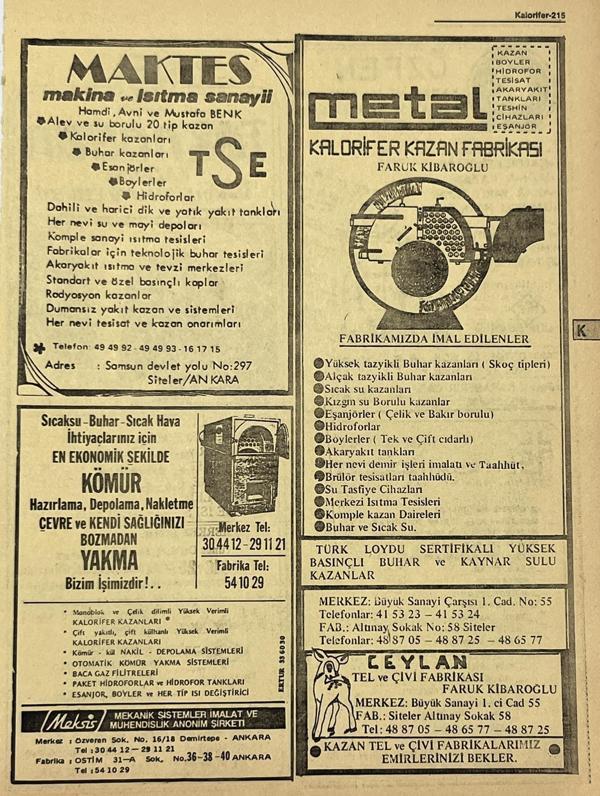 Ankara 1986 Meslek Reklam İlanı Efemera S215 - Image 1