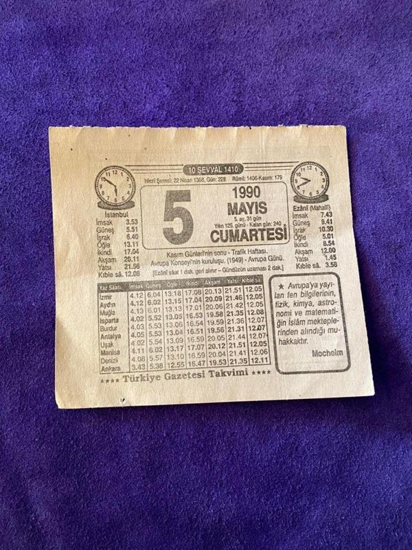 5 Mayıs 1990 Takvim Yaprağı - Nostalji Koleksiyonluk Takvim Yaprağı - Image 1