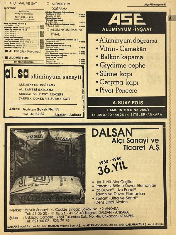 Ankara 1986 Meslek Reklam İlanı Efemera S23 - Image 1