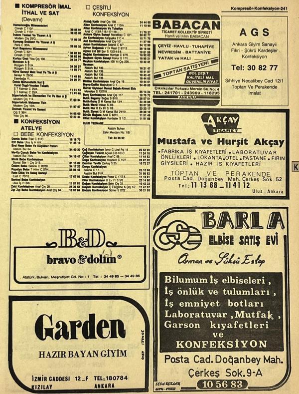 Ankara 1986 Meslek Reklam İlanı Efemera S241 - Image 1
