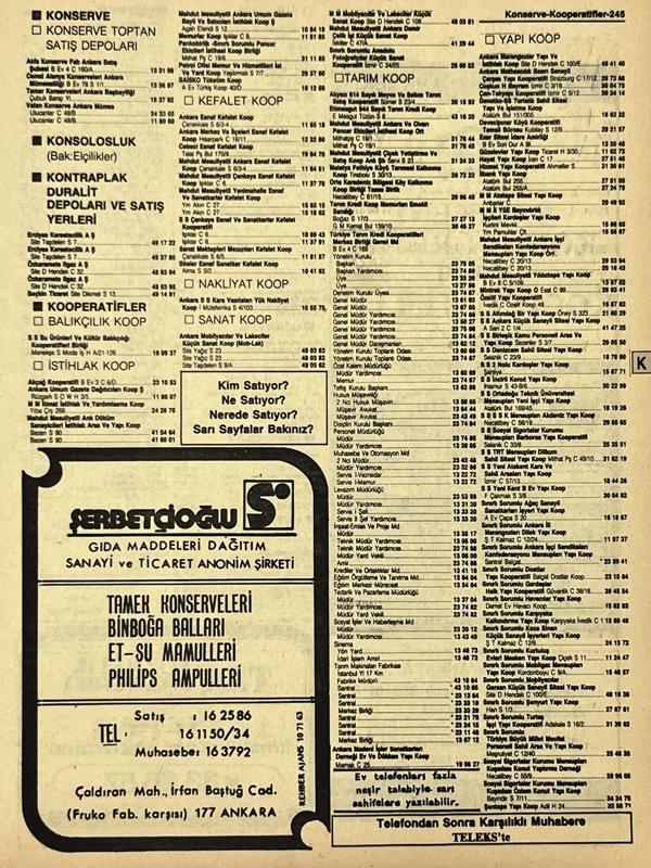 Ankara 1986 Meslek Reklam İlanı Efemera S245 - Image 1