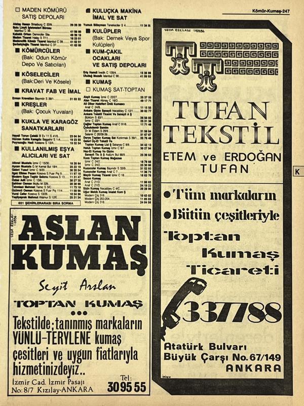 Ankara 1986 Meslek Reklam İlanı Efemera S247 - Image 1