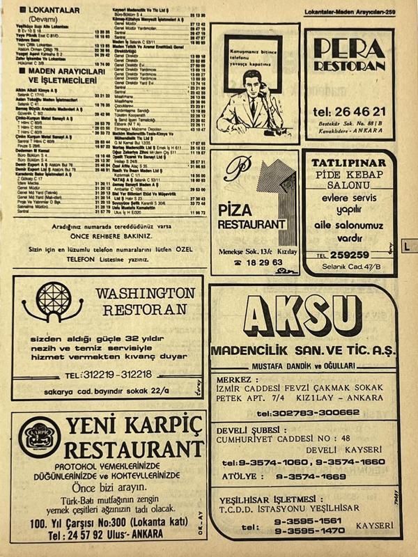Ankara 1986 Meslek Reklam İlanı Efemera S259 - Image 1