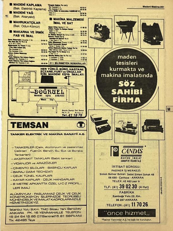 Ankara 1986 Meslek Reklam İlanı Efemera S261 - Image 1
