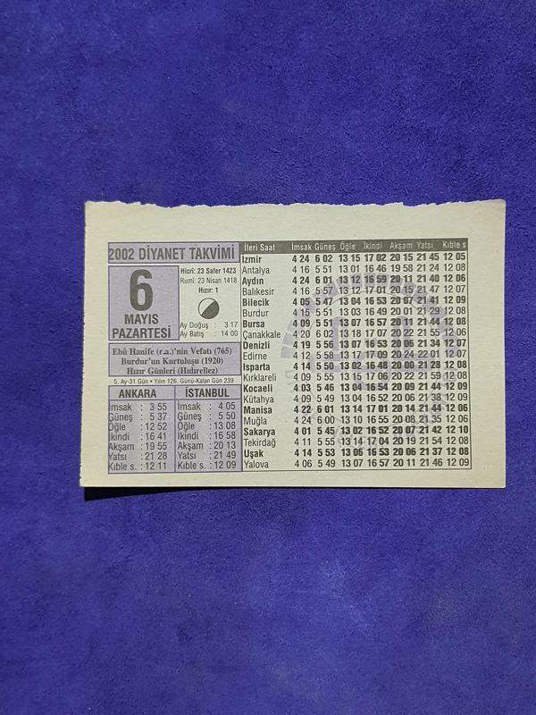 6 Mayıs 2002 Takvim Yaprağı - Nostalji Koleksiyonluk Takvim Yaprağı - Image 1