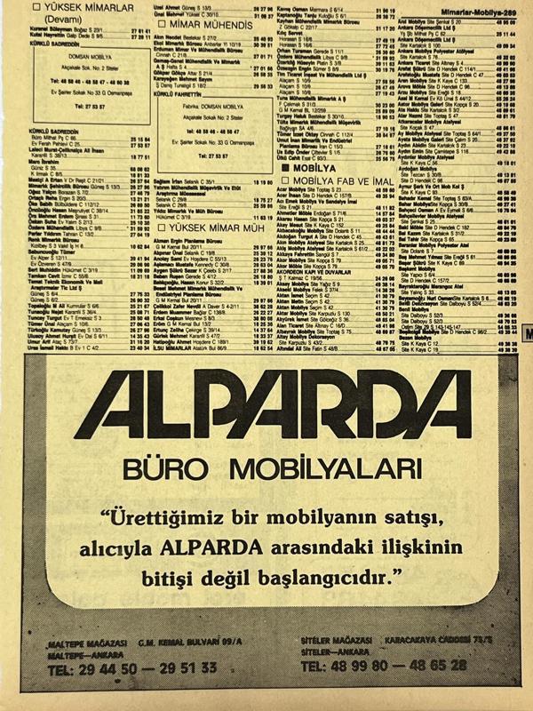 Ankara 1986 Meslek Reklam İlanı Efemera S289 - Image 1