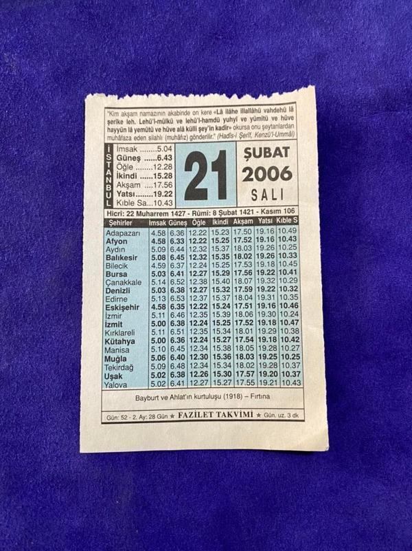 21 Şubat 2006 Takvim Yaprağı - Nostalji Koleksiyonluk Takvim Yaprağı - Image 1