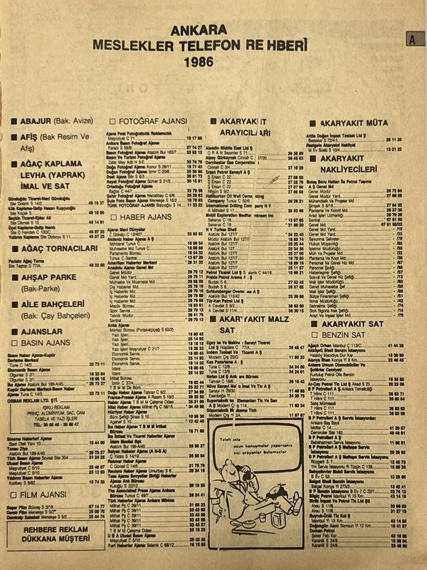 Ankara 1986 Meslek Reklam İlanı Efemera S3 - Image 1