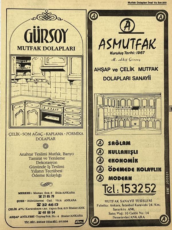 Ankara 1986 Meslek Reklam İlanı Efemera S303 - Image 1