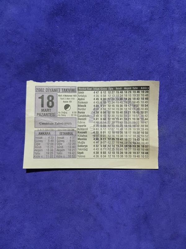 18 Mart 2002 Takvim Yaprağı - Nostalji Koleksiyonluk Takvim Yaprağı  - Image 1