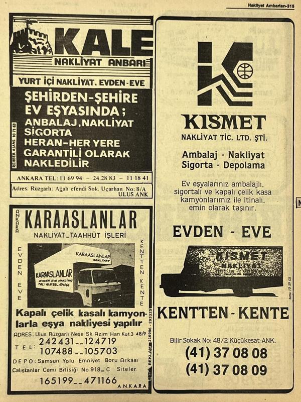 Ankara 1986 Meslek Reklam İlanı Efemera S315 - Image 1