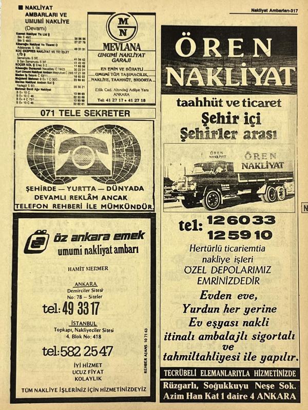 Ankara 1986 Meslek Reklam İlanı Efemera S317 - Image 1