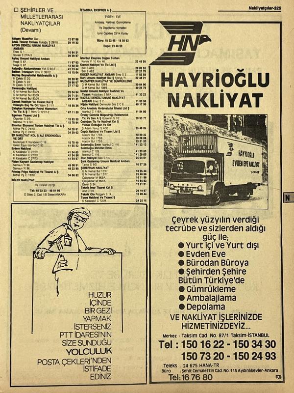 Ankara 1986 Meslek Reklam İlanı Efemera S325 - Image 1
