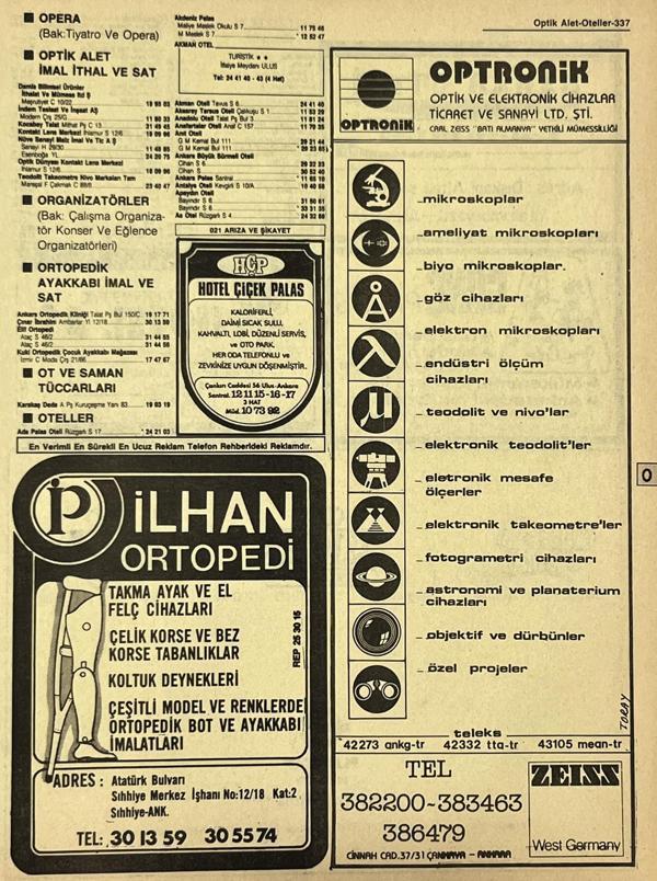 Ankara 1986 Meslek Reklam İlanı Efemera S337 - Image 1