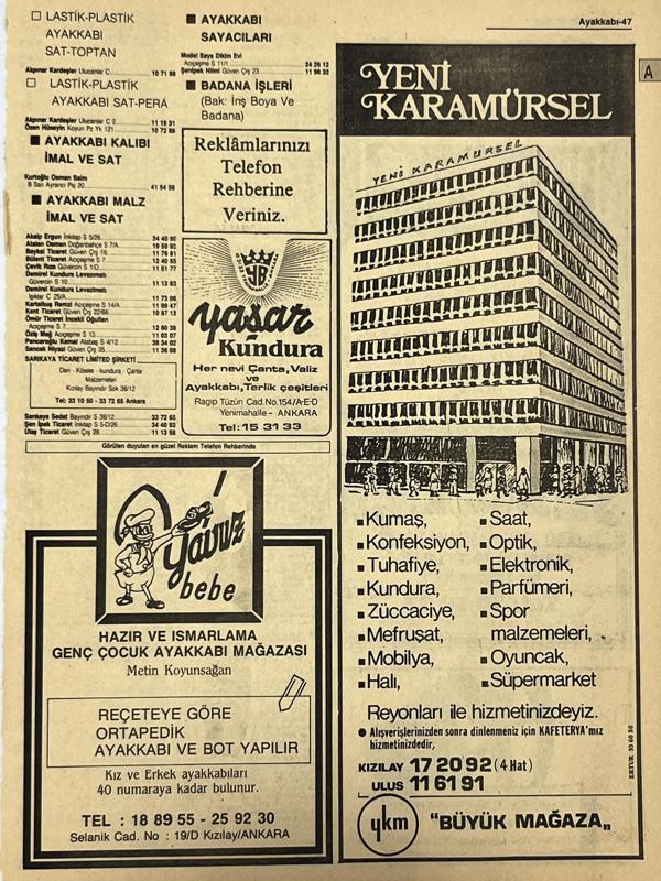 Ankara 1986 Meslek Reklam İlanı Efemera S47 - Image 1