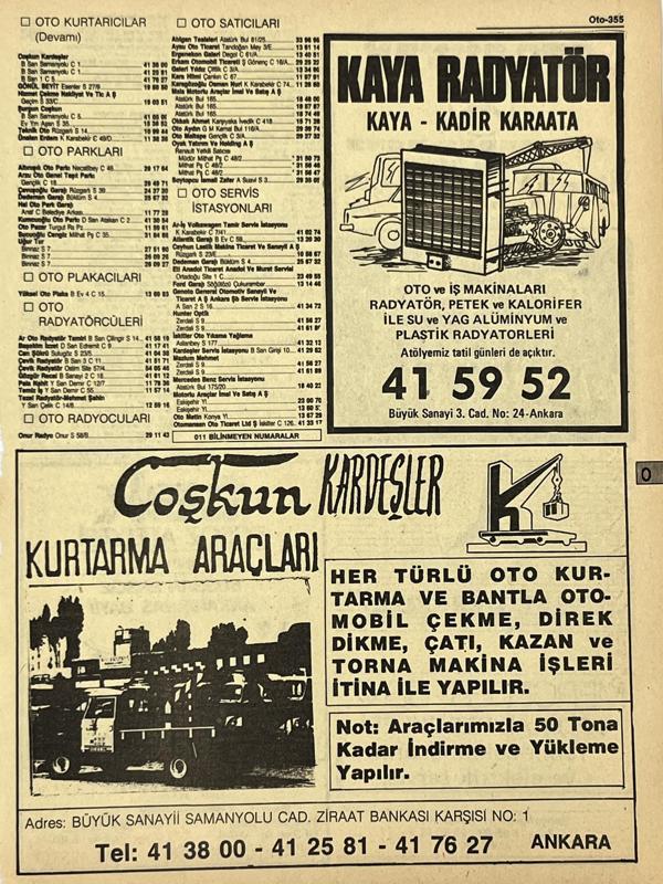 Ankara 1986 Meslek Reklam İlanı Efemera S355 - Image 1