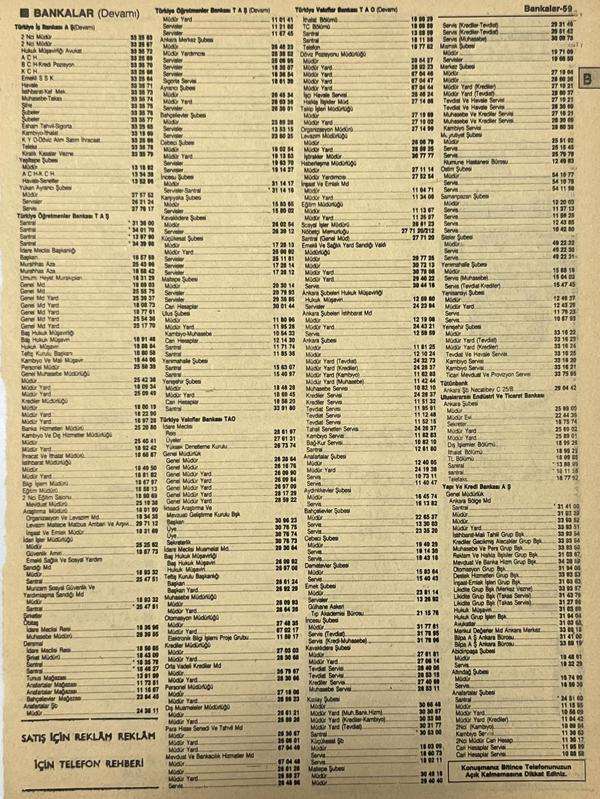 Ankara 1986 Meslek Reklam İlanı Efemera S59 - Image 1