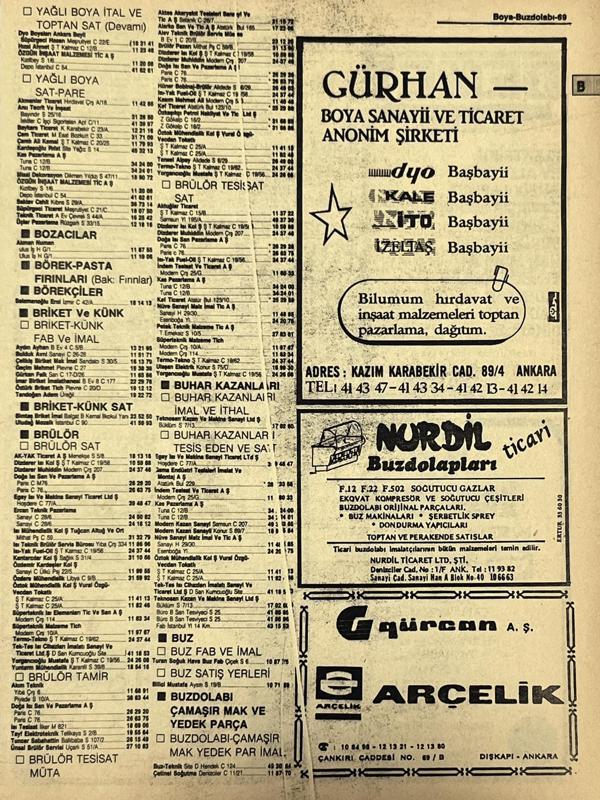 Ankara 1986 Meslek Reklam İlanı Efemera S69 - Image 1