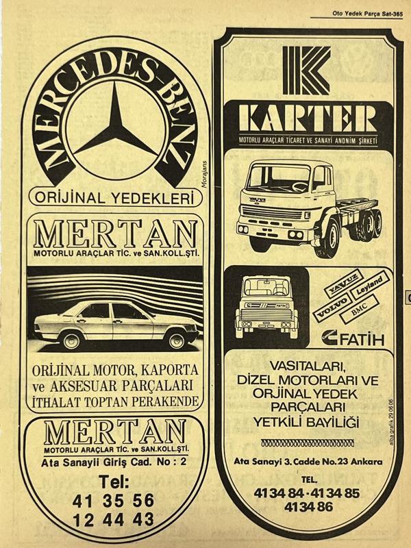 Ankara 1986 Meslek Reklam İlanı Efemera S365 - Image 1