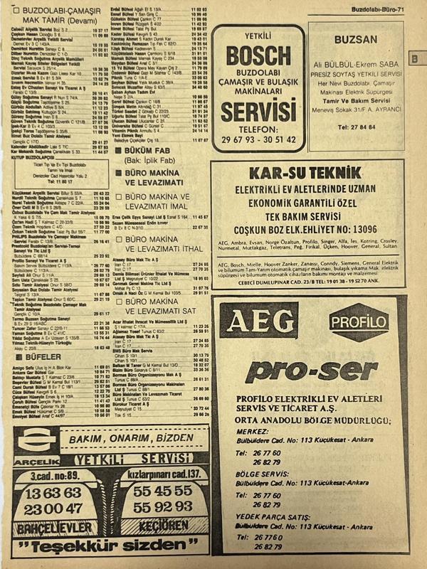 Ankara 1986 Meslek Reklam İlanı Efemera S71 - Image 1