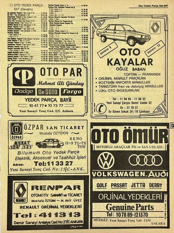Ankara 1986 Meslek Reklam İlanı Efemera S367 - Image 1