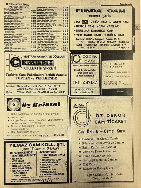 Ankara 1986 Meslek Reklam İlanı Efemera S77 - Image 1