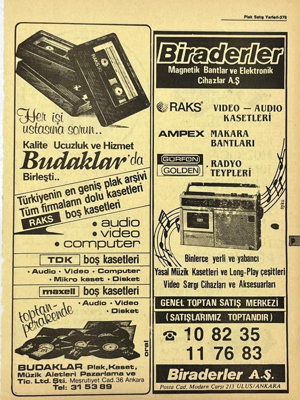 Ankara 1986 Meslek Reklam İlanı Efemera S375 - Image 1
