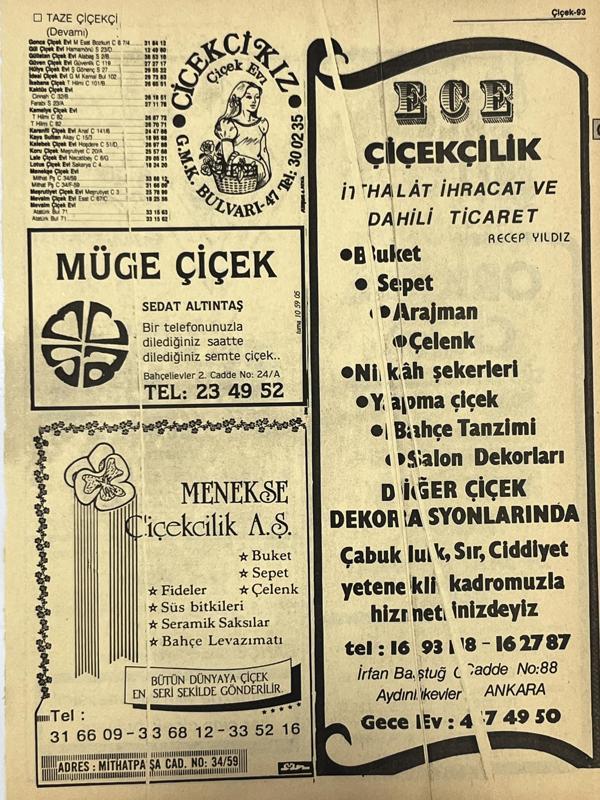 Ankara 1986 Meslek Reklam İlanı Efemera S93 - Image 1