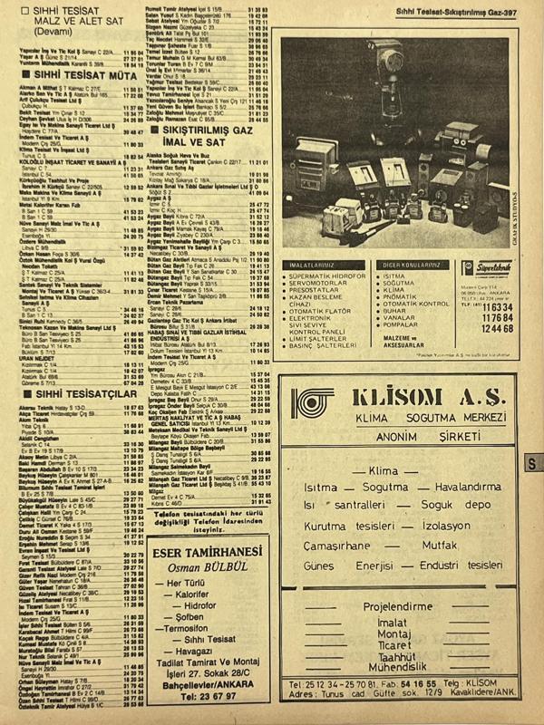 Ankara 1986 Meslek Reklam İlanı Efemera S397 - Image 1