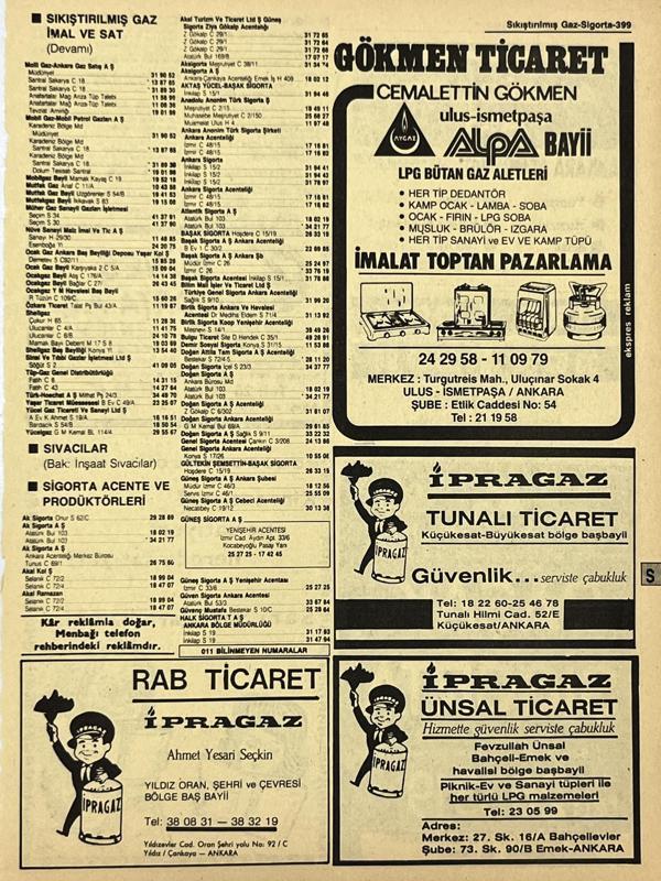 Ankara 1986 Meslek Reklam İlanı Efemera S399 - Image 1