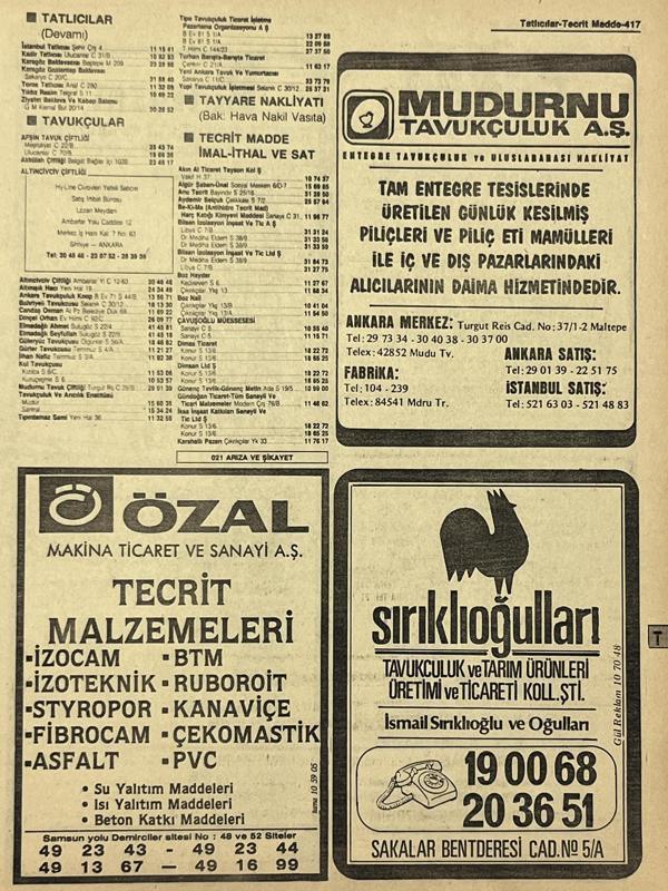 Ankara 1986 Meslek Reklam İlanı Efemera S417 - Image 1