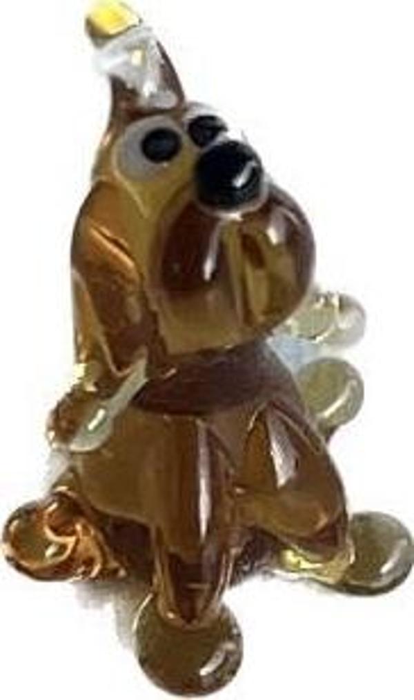 El Yapımı Mini Murano Cam Köpek Biblo A121-05 - Image 1