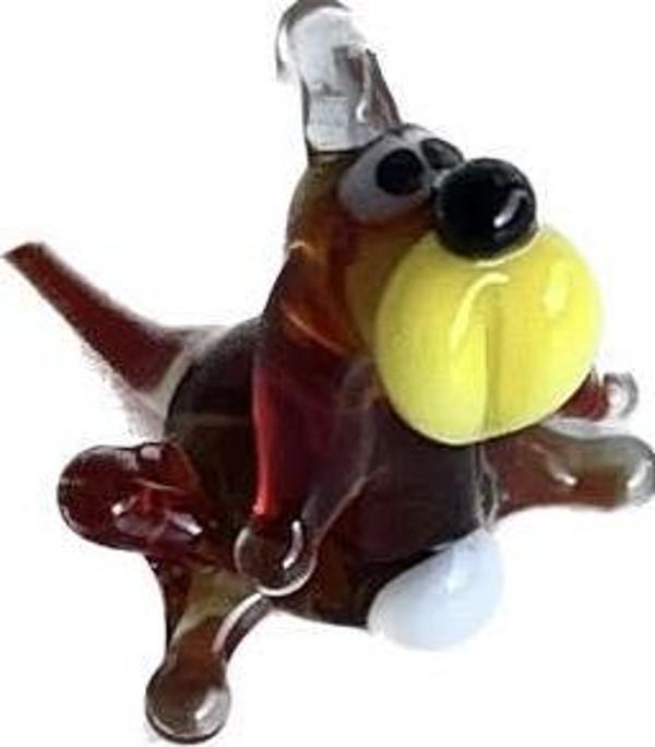 El Yapımı Mini Murano Cam Köpek Biblo A123-05 - Image 1