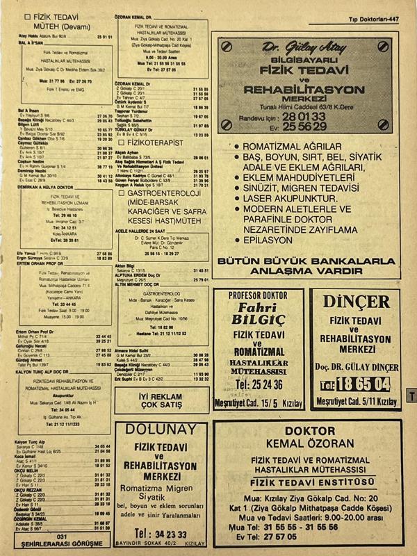 Ankara 1986 Meslek Reklam İlanı Efemera S447 - Image 1