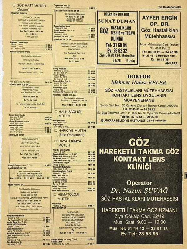Ankara 1986 Meslek Reklam İlanı Efemera S449 - Image 1