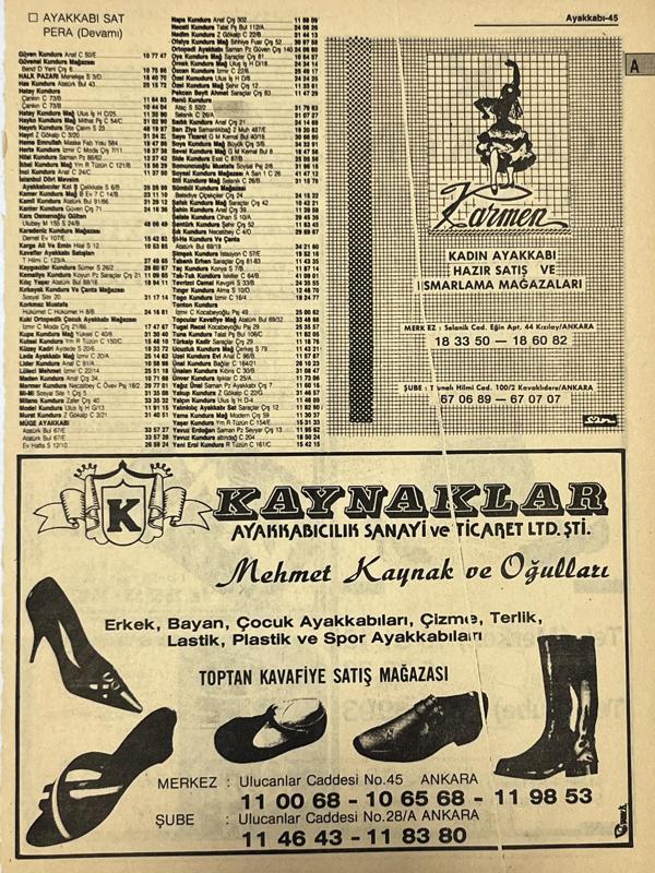 Ankara 1986 Meslek Reklam İlanı Efemera S45 - Image 1