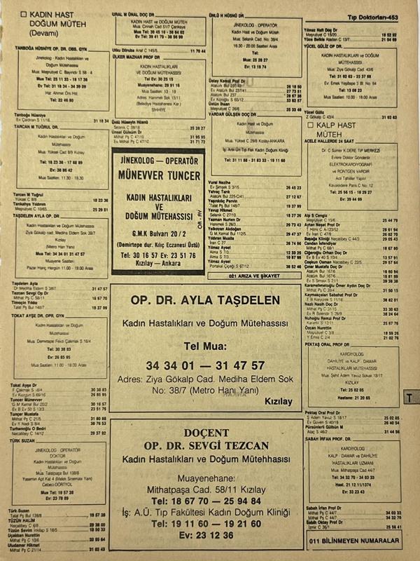 Ankara 1986 Meslek Reklam İlanı Efemera S453 - Image 1